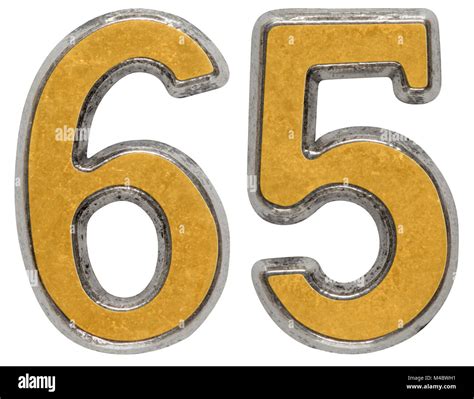 65 years anniversary golden label with ribbons Vector Image