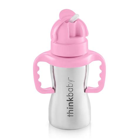 Amazon.com : Thinkbaby Stainless Steel Thinkster Bottle, Pink (9 ounce ...