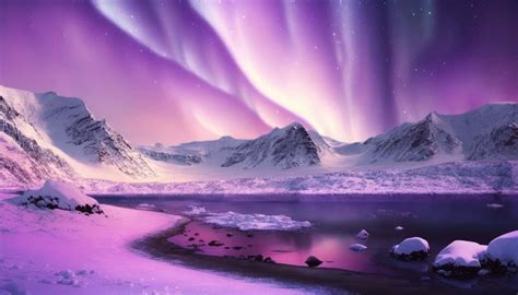 紫色极光风景 星空 雪山 河流 4k壁纸_图片编号334737-壁纸网