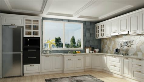 135平欧式风格家装整体厨房橱柜效果图_装信通网效果图