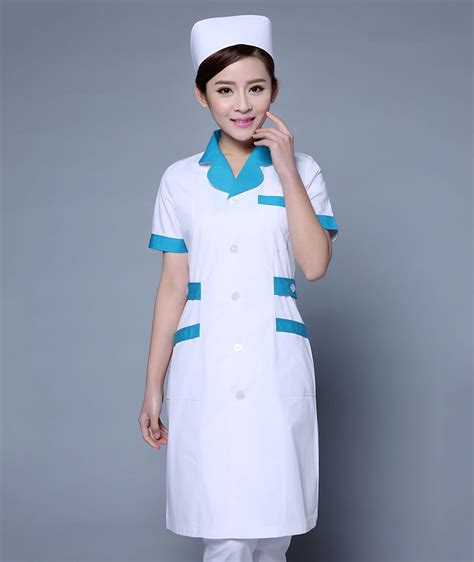 时尚白色胡兰领短袖护士服制服图片_中国制服设计网