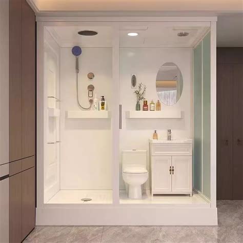 整体淋浴房长方形洗澡间隔断浴室家用一体式卫生间封闭式沐浴房-淘宝网