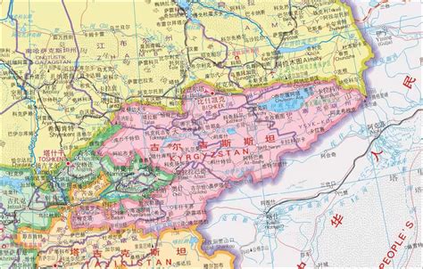 吉尔吉斯斯坦地图中英文对照版全图 - 中英世界地图 - 地理教师网