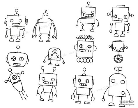 机器人怎么画 简单的机器人画法 可爱形象的机器人卡通画绘画教程[ 图片/10P ] - 才艺君