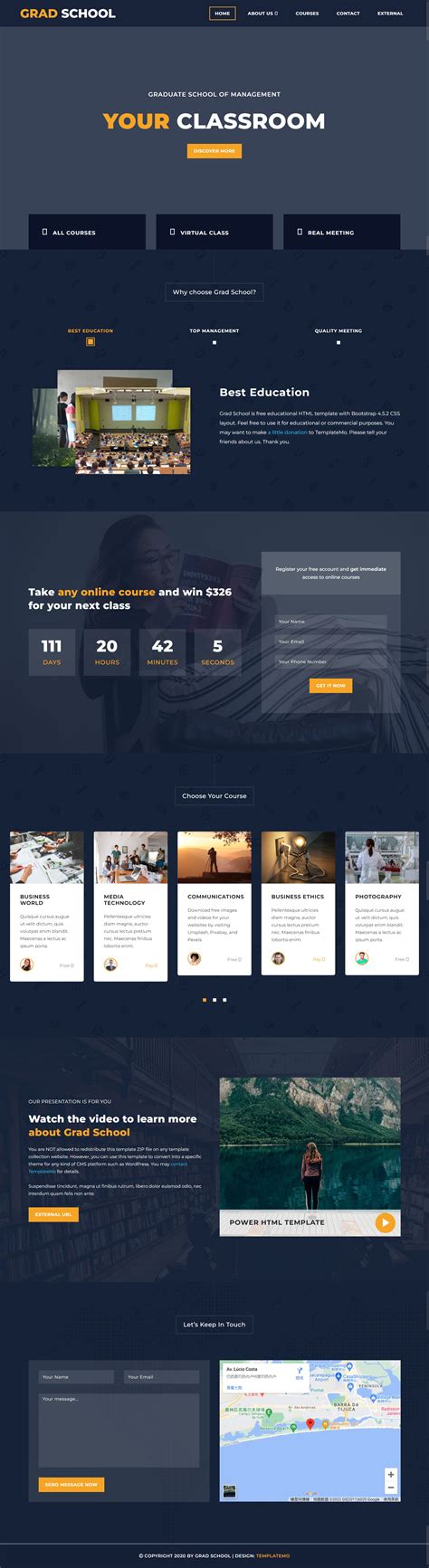 教育培训网站模板，高质量的html教育平台页面设计_墨鱼部落格