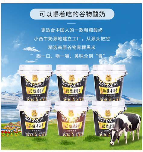 8月5号产青海小西牛奶黑米青稞风味发酵酸奶150gX12杯包邮-阿里巴巴