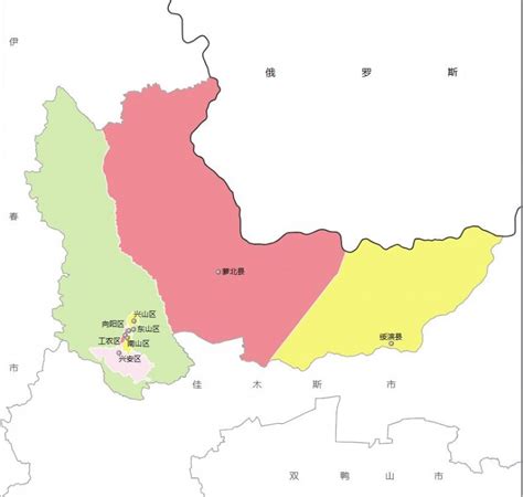 鹤岗市行政区划地图：鹤岗市共辖6个市辖区、2个县分别是哪些？