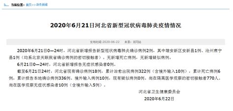 河北新增确诊病例2例 均系北京关联河北确诊病例的密切接触者