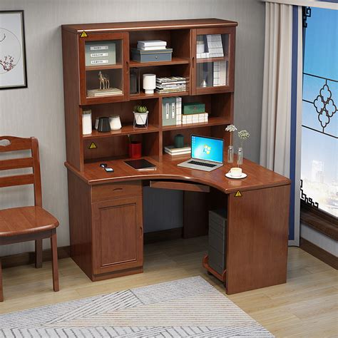 书房书桌效果图片大全,一面墙书柜和书桌,10平方小书房装修风格_大山谷图库