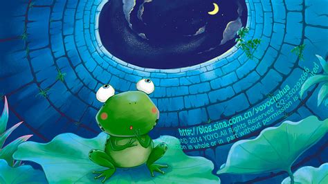 手绘卡通井底之蛙故事PNG图片素材下载_素材PNG_熊猫办公