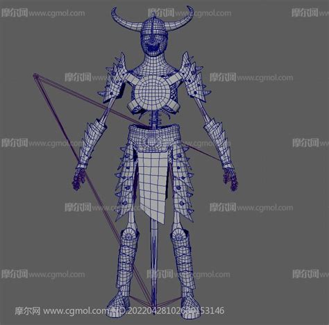 次世代骷髅士兵1——骷髅弓箭手，骷髅武士，全身骨骼骨架，带绑定动画和高精度贴图-CG模型网（cgmodel)-让设计更有价值!