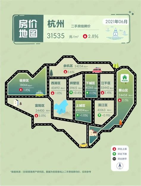 杭州房价地图：杭州二手房挂牌价_房家网