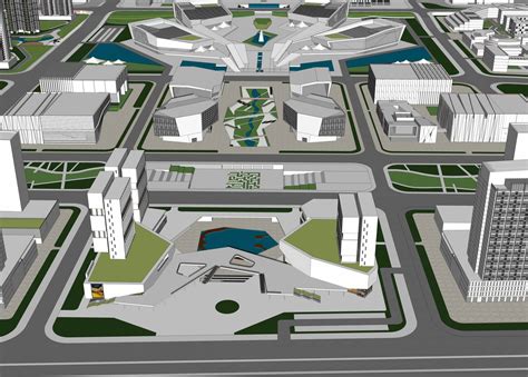 河源市物流园规划设计su模型下载-光辉城市