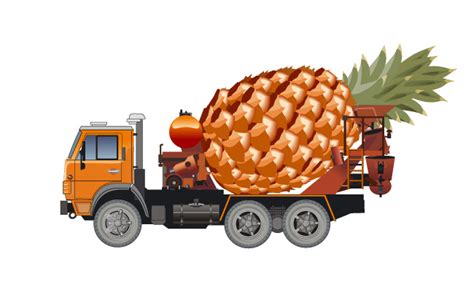载着菠萝的卡车车辆矢量素材_漫品狗_MG动画短片素材_flash源文件_动漫矢量图免费素材网