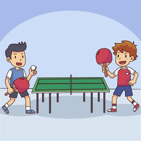 两个打乒乓球的小男孩矢量素材(AI/EPS)_dowebok