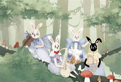 兔子音乐会|Illustration|kids illustration|云沉溺成雨_Original作品-站酷ZCOOL
