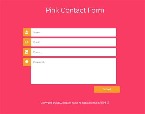 粉色简单的在线留言板网站模板下载