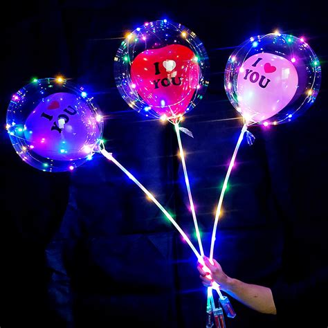 波波球发光 网红发光气球批发地摊地推礼品透明气球灯波波球厂家