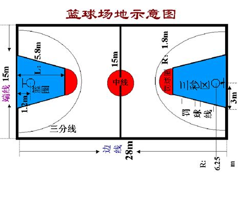 篮球场标准尺寸图_word文档免费下载_文档大全
