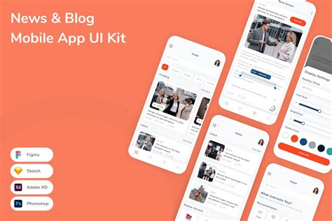 新闻和博客应用程序App界面设计UI套件 News & Blog Mobile App UI Kit – 设计小咖