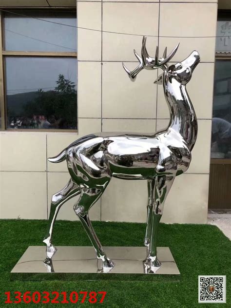 不锈钢小鹿雕塑 切面鹿雕塑 镜面鹿雕塑-新乐市环球雕塑有限公司