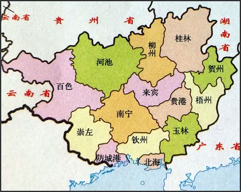 广西地图简图_广西地图库_地图窝
