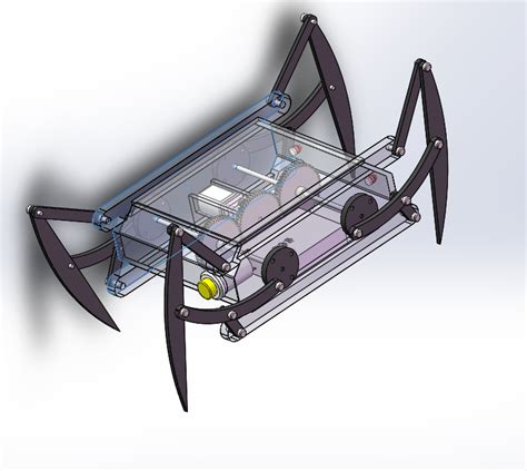 【机器人】蜘蛛四足仿生机构3D模型图纸 Solidworks设计 附IGS STEP_SolidWorks_机器人_仿生-仿真秀干货文章