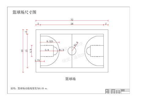 标准篮球场尺寸图及场面做法cad图（标注详细）_土木在线
