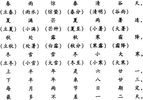 二十四节气歌-中国民俗-百科知识
