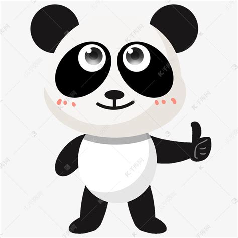 大熊猫点赞手绘素材图片免费下载-千库网
