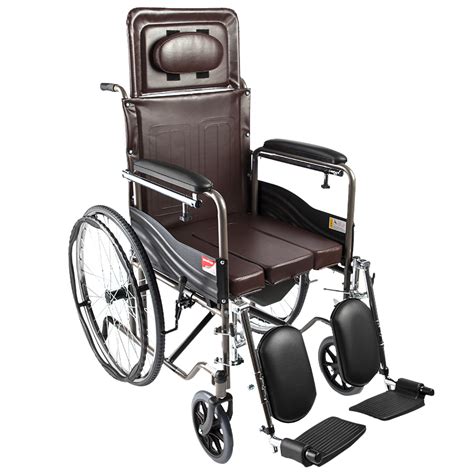 鱼跃(YUWELL)轮椅可折叠半躺型老人带坐便器椅餐桌板手动轮椅车全 ...