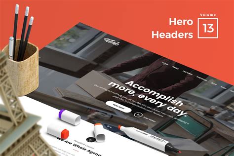 网站头部设计巨无霸Header设计模板V11 Hero Headers for Web Vol 11 – 设计小咖