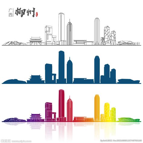 红蓝色渐变城市建筑矢量元素图片素材免费下载 - 觅知网