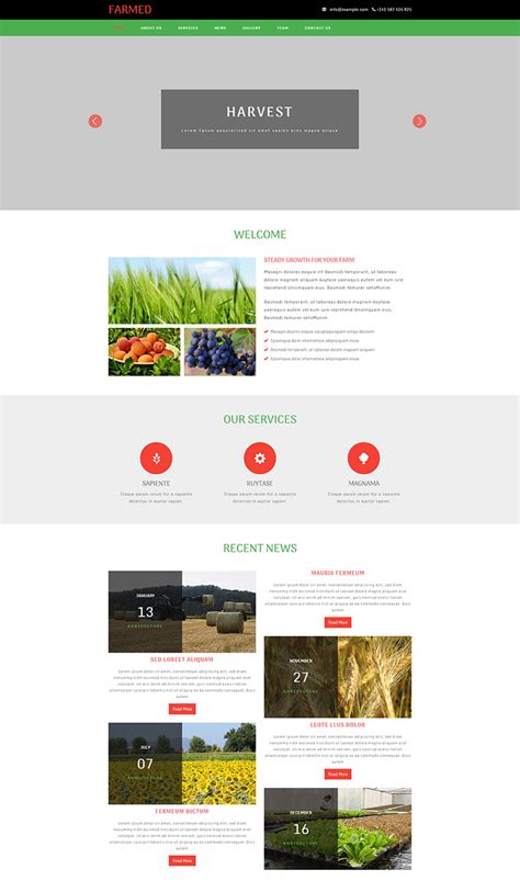 html5响应式农场种植网站模板单页下载 - 素材火