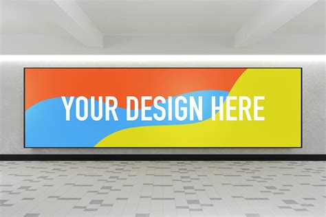 YDM室内地铁广告牌设计样机模板 YDM Indoor Advertising Billboard Mockup – 设计小咖