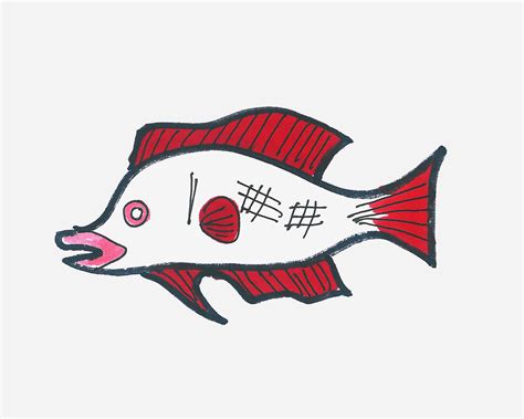 幼儿园简笔画教程 色彩热带鱼的画法 - 有点网 - 好手艺