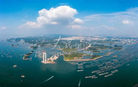 广西钦州：龙门大桥建设忙-人民图片网