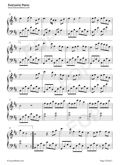 大鱼-简单完整版五线谱预览2-钢琴谱文件（五线谱、双手简谱、数字谱、Midi、PDF）免费下载