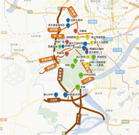 杭州区域地图-