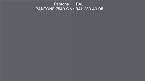 Pantone 7540 C vs RAL RAL 280 40 05 side by side comparison