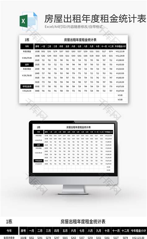 简洁租房室内物品清单Excel模板下载_熊猫办公