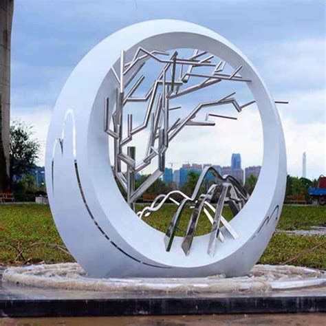 【不锈钢雕塑 月亮圆环雕塑 金属雕塑 艺术雕塑 户外水景景观 ...