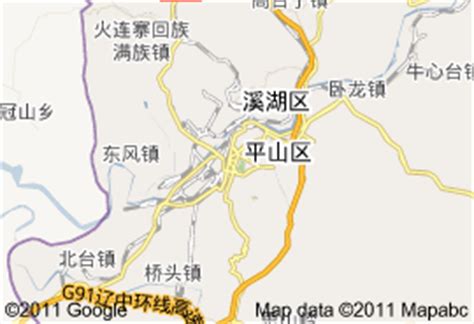 辽宁本溪市一个县，与市同名，县城附近没有高速公路