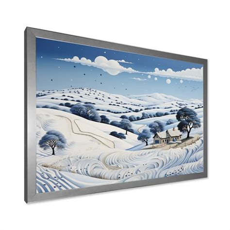 Designart "Snow Winters Solitude I" Landscapes Framed Canvas Wall Art ...
