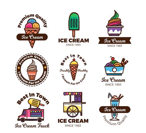 冰淇淋店标志的矢量图解素材图片免费下载-千库网