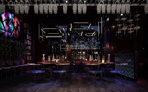 杭州夜总会室内酒吧装修设计效果图_装信通网效果图