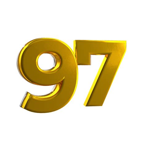 Mental Yellow 97 3D number 11192432 PNG