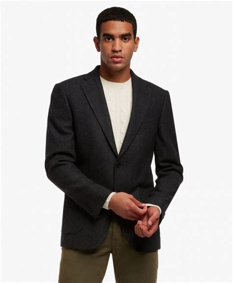 Brooks Brothers Blazers Clearance Online - Black Stretch Virgin Wool ...