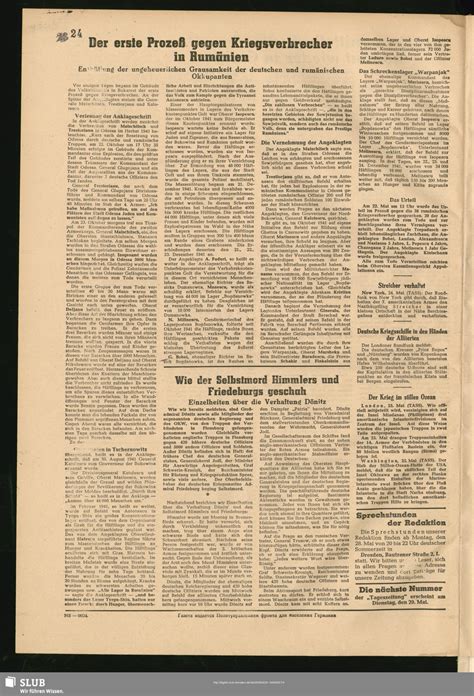 Digitale Sammlungen: Tageszeitung für die deutsche Bevölkerung : 27.05.1945