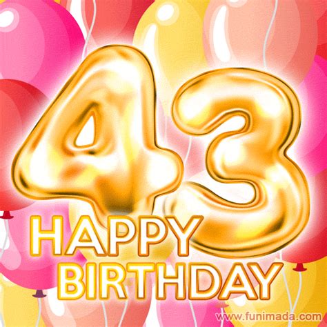 43. Geburtstag - Happy Birthday Geburtstagskarte mit bunten Buchstaben ...